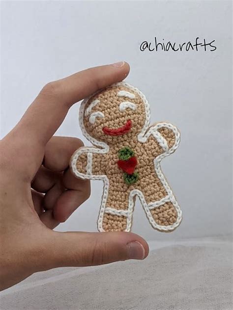 Gingerbread Man Amigurumi Pattern By Chiara Cremon Crochet Ornament