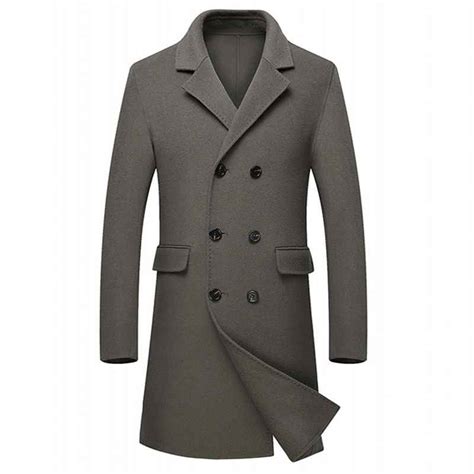 New Autumn Winter Double Breasted Long Wool Overcoat 100 Wool Double