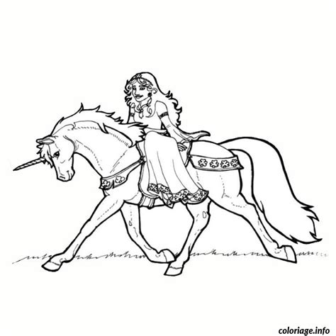 Coloriage licorne princesse  JeColorie.com