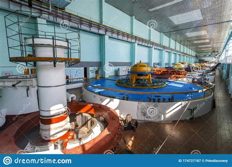 Turbines In The Main Engine Room Of The Zeya Hydroelectric Station Editorial Photography