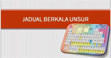 Jadual di bawah menunjukkan beberapa sebab kemandulan lelaki dan perempuan. PERKONGSIAN ILMU SAINS: BAB 4: JADUAL BERKALA UNSUR