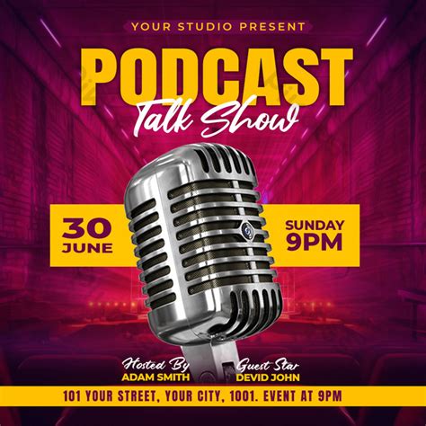 Podcast Talk Show Flyer And Instagram Post Template PSD Free Download Pikbest