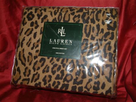 Ralph Lauren King Sheet Set Aragon Leopard Flat Fitted Pillowcases Pre