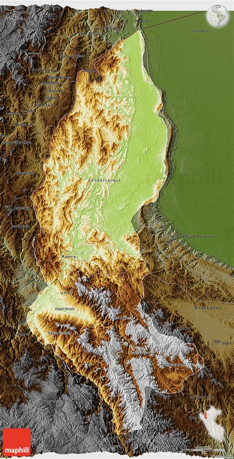 Physical 3d Map Of Amazonas Darken