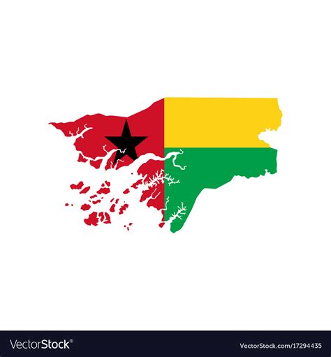 Guinea Bissau Map And Flag Royalty Free Vector Image