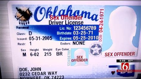 Oklahoma Requires Aggravated Sex Offenders To Have It Printed On License Free Hot Nude Porn