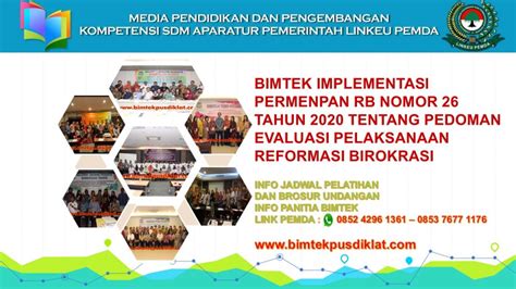 Info Bimtek Implementasi Permenpan Rb No 26 Tahun 2020 Info Jadwal