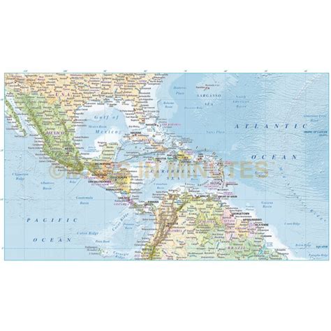 Buy Central America Map With Political Colour Relief Illustrator Ai Cs
