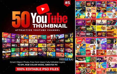 50 Youtube Thumbnail Psd Templates Pack Free Download