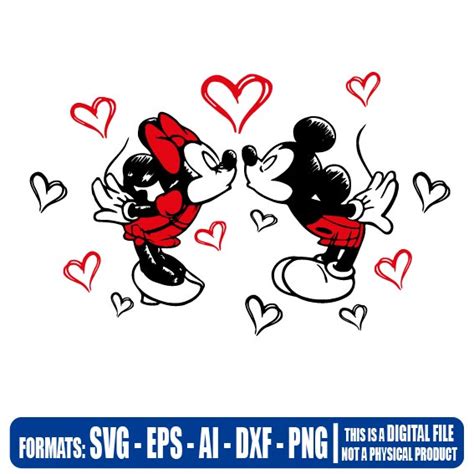 Mickey And Minnie Silhouette Kissing