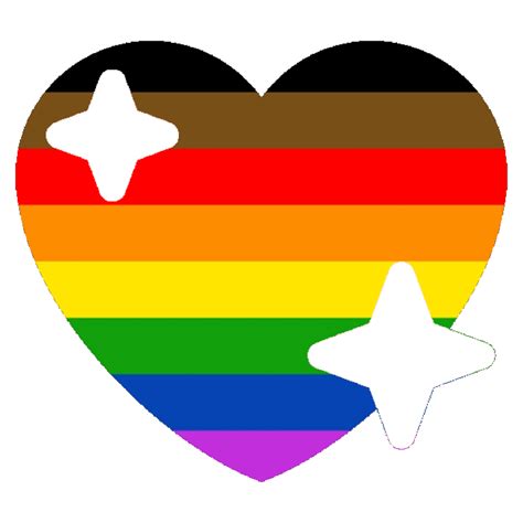An lgbtq pride flag with a strikethrough symbol layered across it has appeared on twitter. poc_lgbtq_pride_sparkle_heart - Discord Emoji