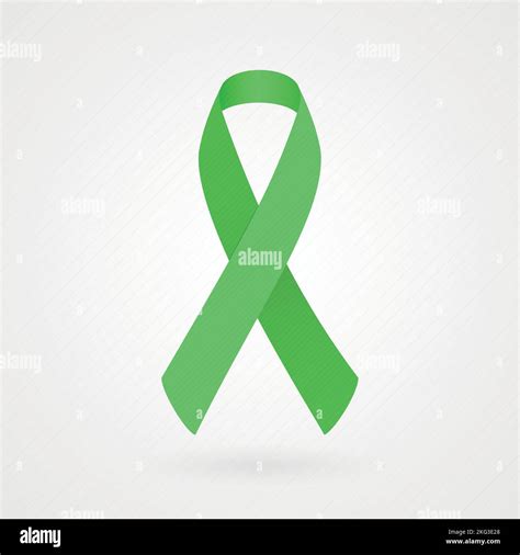 Green Awareness Ribbon Fabric Texture Vector Illustration Flat