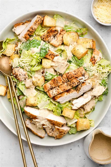 Healthy Chicken Caesar Salad Erin Lives Whole