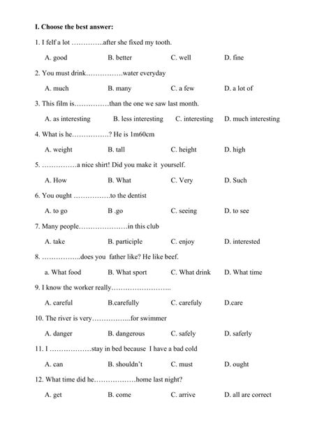 English For Grade 7 English Esl Worksheets For Distance Learning And