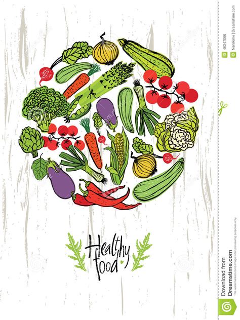 Healthy food design card stock vector. Illustration of ...