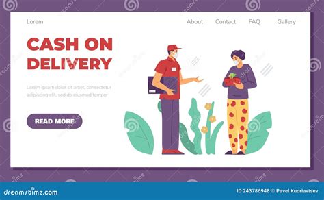 Cash On Delivery Banner For Website Or Landing Page Flat Vector