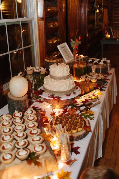 Fall Wedding Dessert Table Rustic Wedding Cake
