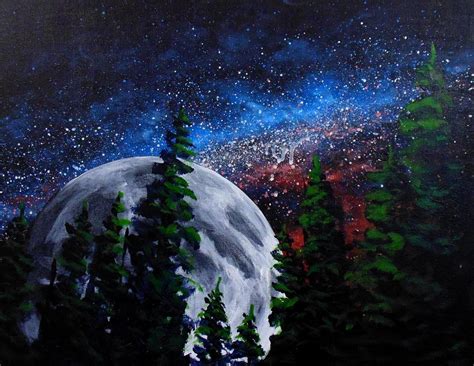 How To Paint The Stars And Moon In Acrylic — Online Art Lessons