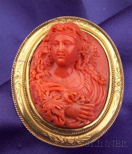 Antique Coral Cameo Brooch Cameo Jewelry Coral Art Coral Jewelry