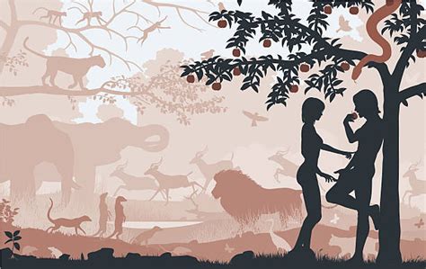 Adam And Eve In The Garden Of Eden Clipart