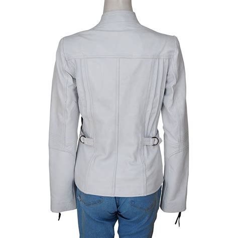 Get Smart Agent 99 Anne Hathaway White Leather Jacket