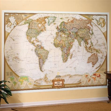 National Geographic Store World Map Mural Map Murals Map Wall Mural