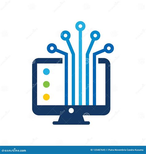 Computer Digital Logo Icon Design Stock Vector Illustration Of Design
