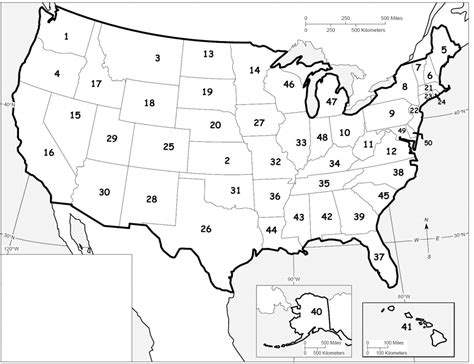 50 States Map Quiz Printable 4th Grade Us State Map Quiz Printable