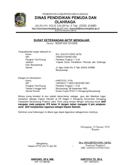 Contoh surat keterangan sekolah dalam bahasa inggris. Surat Tugas Mengajar Dari Kepala Sekolah - Contoh Seputar Surat
