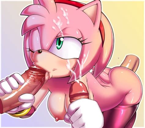 1girl Amy Rose Animal Ears Apostle Ass Bent Over Blush Bow Breasts Cum