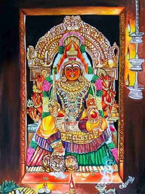 Samayapuram Mariamman Hindu Art Mandala Drawing Aadi Shakti