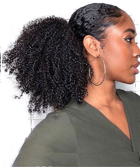 Msbuy 4b 4c Afro Kinky Curly Ponytails Extensions One Piece Mongolian