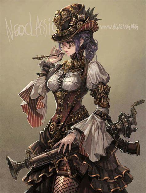 Steampunk Female Character By Agasang Shes Amazing I Really Love This Piece Its Inspiring