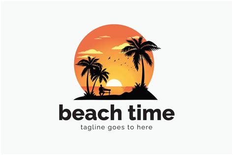 Beach Logo Palm Beach Logo Summer Beach Logo Sunset Beach Logo Palm