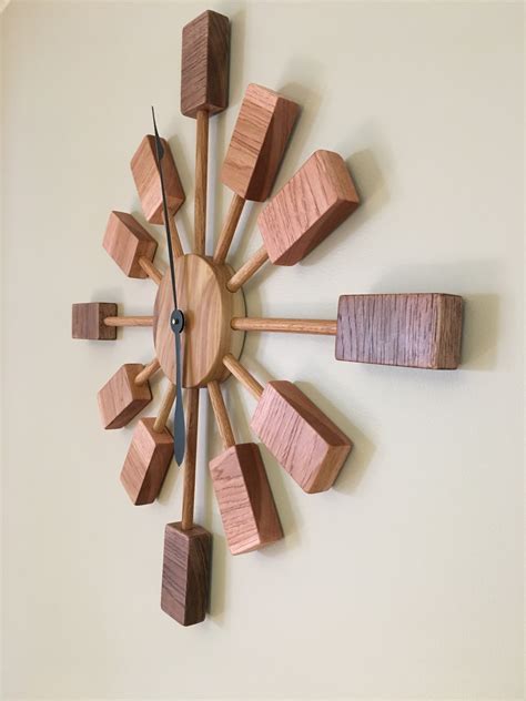 Mid Century Modern Wooden Wall Clock