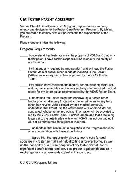 Foster Parent Agreement Form Fill Out And Sign Printable Pdf Template