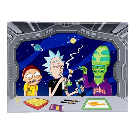 Rick And Morty Dab Portal Glass Tray Rolling Papers And Supplies Gosensi