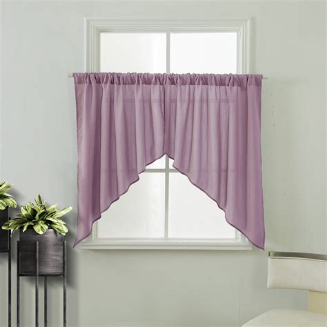 Solid Triangle Kitchen Cafe Curtain Panel Short Curtainsswags Half