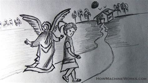 Guardian angel drawing at getdrawings these pictures of this page are about:simple guardian angel drawing. How to draw a guardian angel protecting you -- Kids ...