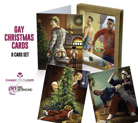 gay christmas card set holiday lgbtq by paul richmond etsy