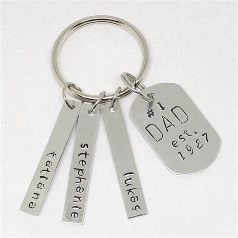 Personalized Dad Keychain Personalized Dad T Personalized Etsy