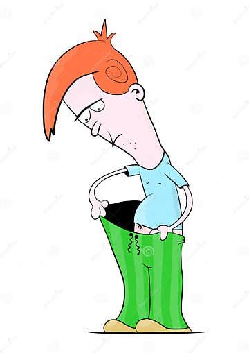 Cartoon Man Looking Down Inside His Pants Stock Vector Illustration Of Male Flat 120578587