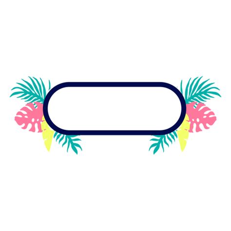 Design Png E Svg De Folhas Tropicais Coloridas Com Moldura De Título