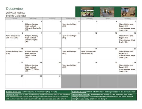 December Event Calendar Sunrise Management And Consulting