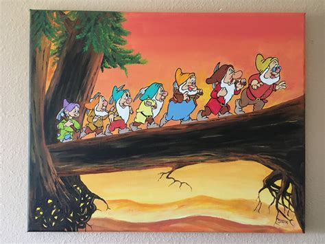 Off To Work Snow White Seven Dwarfs Dopey Heigh Ho Etsy