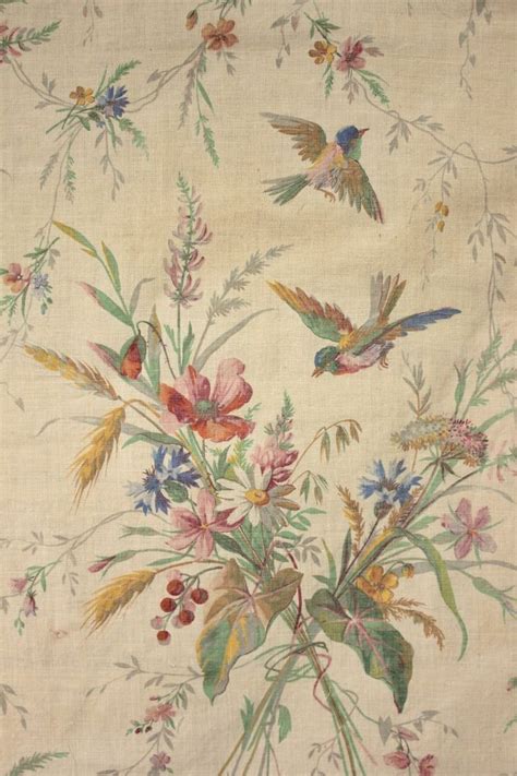 Alibaba.com offers 947 wallpaper vintage floral products. Antique French bird fabric c 1880 colorful hand block printed material | Antique wallpaper ...