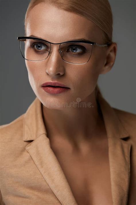 women eyewear beautiful business woman in black fashion glasses stock image image of eyes