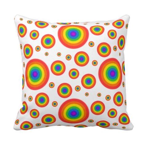 Rainbow Polka Dots Throw Pillows Rainbow Polka Dots Pillow Talk
