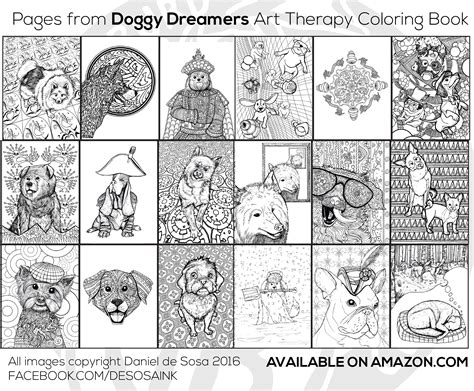 Doggy Dreamers Art Therapy Adult Coloring Book Dream Deluxe Edition