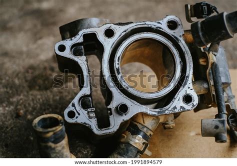 Closeup Damaged Motorcycle Engine Block Stock Photo Shutterstock